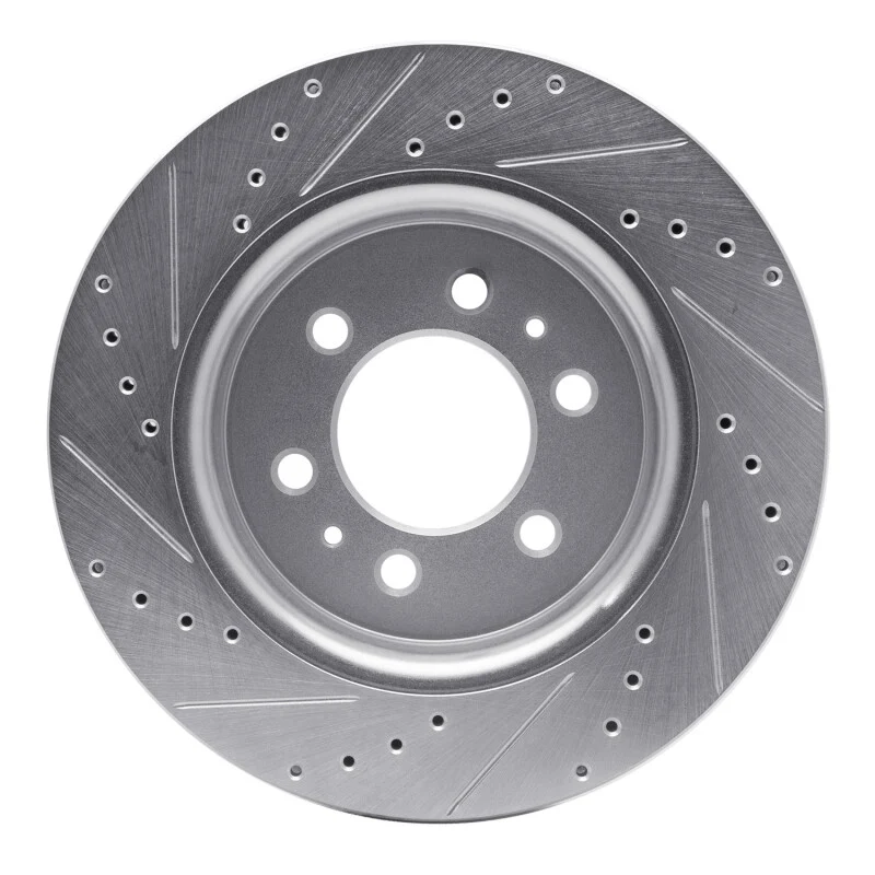 R1 07-21 Ford F-150 RWD Front Right Drilled & Slotted Silver Brake Rotor