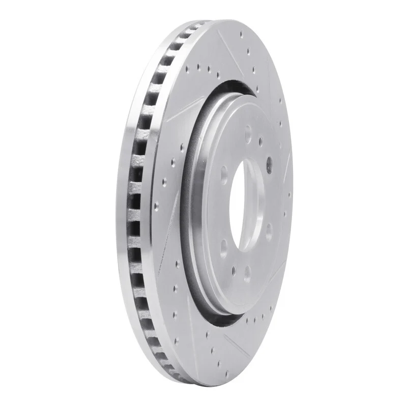 R1 07-21 Ford F-150 RWD Front Right Drilled & Slotted Silver Brake Rotor