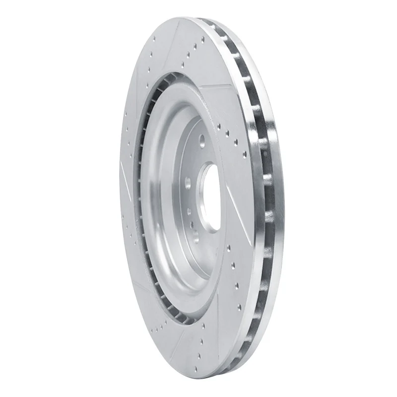 R1 14-20 Cadillac Escalade Front Right Drilled & Slotted Silver Brake Rotor