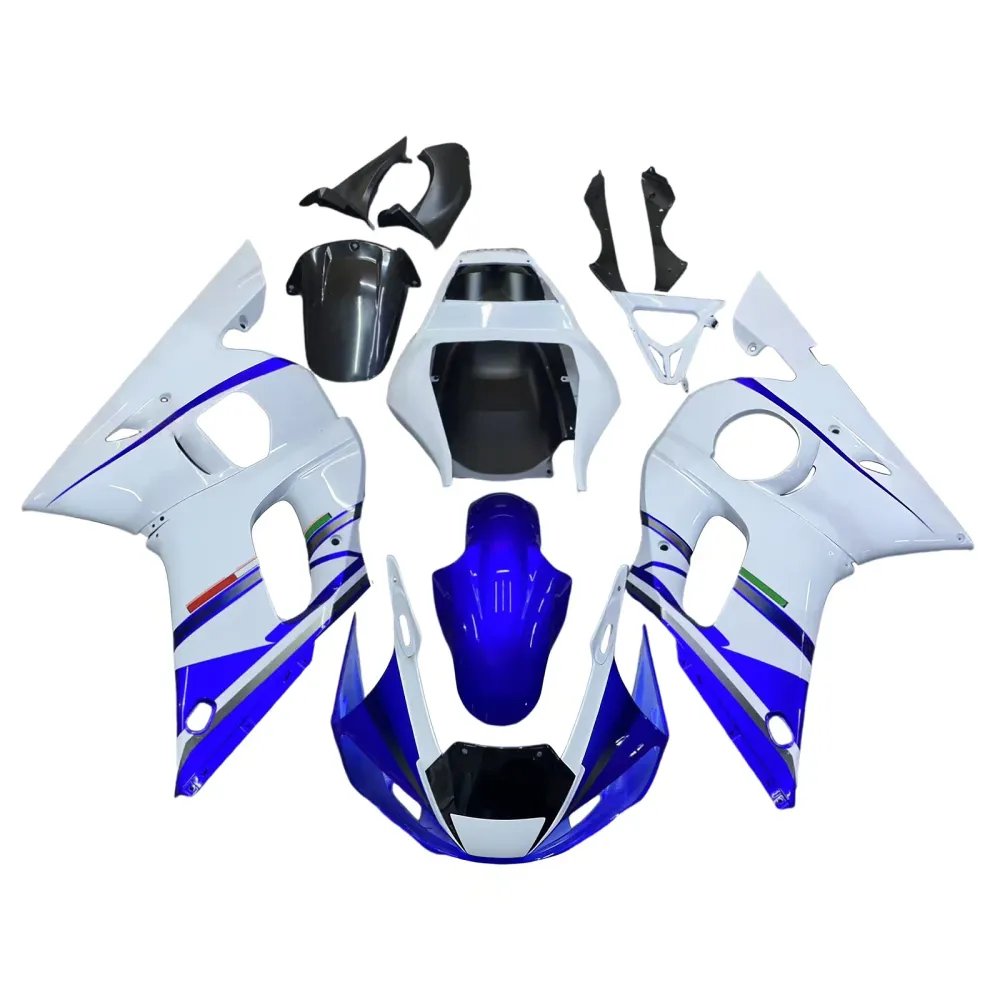1998-2002 Yamaha YZF-R6 Vit & Blå No.46 FIAT R6 Racing Amotopart Fairings Customs Fairing