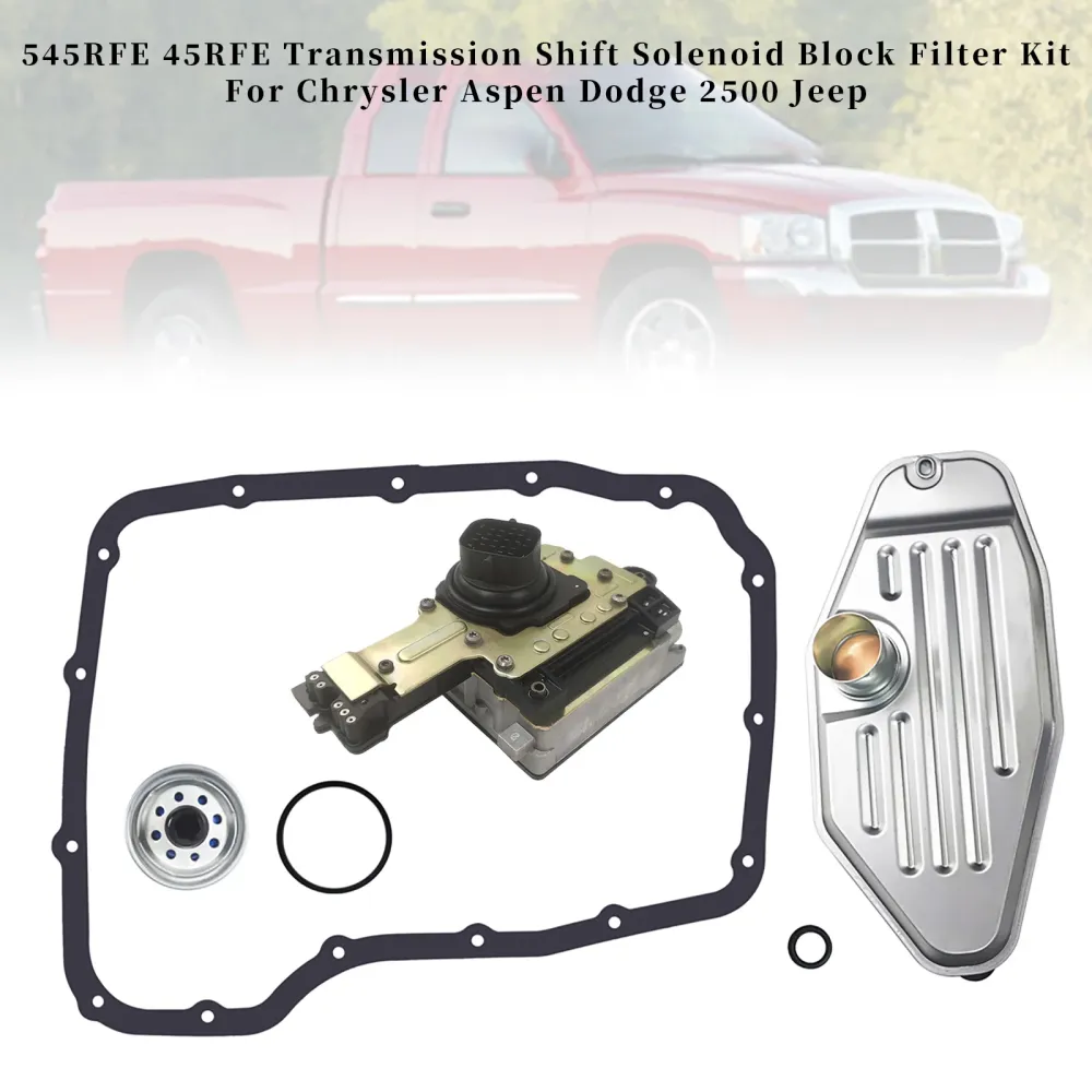 2002 Dodge Ram 1500 ST 3,7L V6 - Gas, 4,7L V8 545RFE 45RFE Transmission Shift Solenoid Block Filter Kit