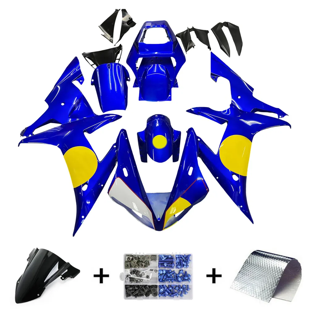 2002-2003 YAMAHA YZF 1000 R1 Injektionsmässa Kit Kroppsarbete Plastic ABS #102
