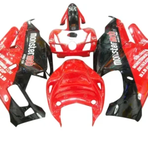 2003-2004 Ducati 999 Röd & Svarta Monster Mob Racing-kåpor (generiska)