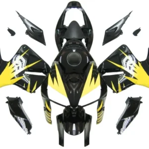 2005-2006 Honda CBR 600 RR Svart & Generiska gula Tribal Racing-kåpor
