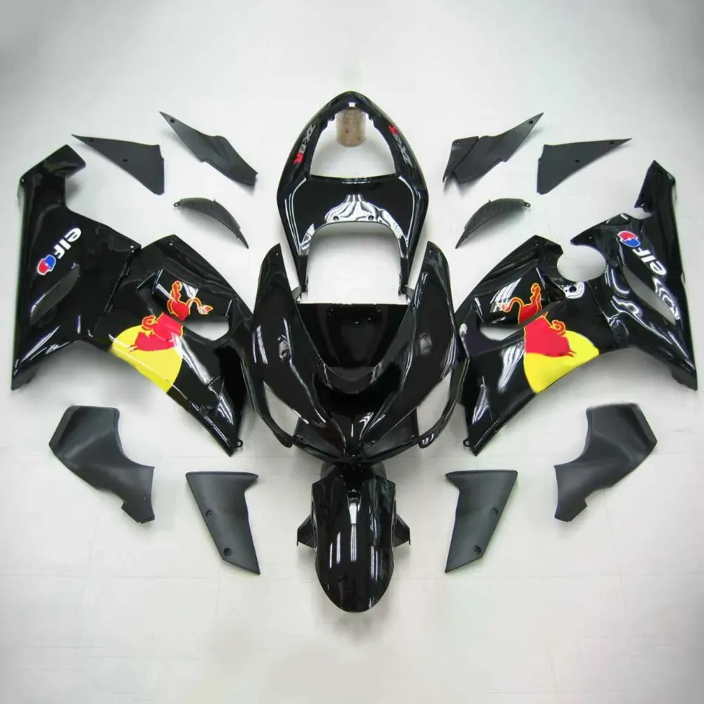 2005-2006 Kawasaki ZX6R 636 Injektionsmässa Kit Bodywork Plastic ABS #144