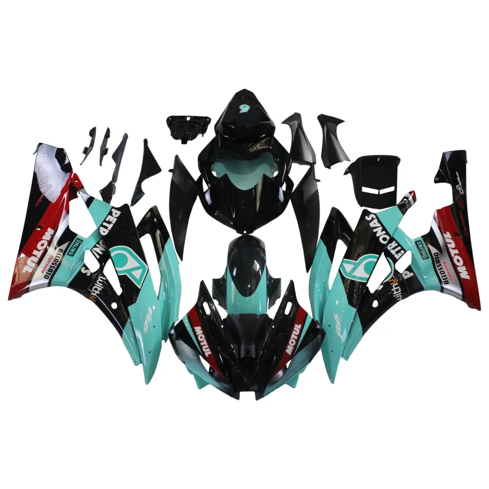 2006-2007 YAMAHA YZF 600 R6 Injektionsmässa kit Kroppsarbete Plast ABS #156