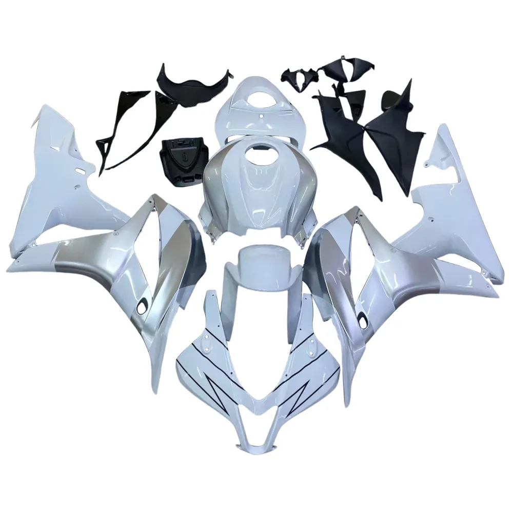 2007-2008 Honda CBR 600 RR Silver & Vita Repsol Racing-kåpor Generiska