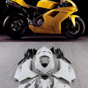 2007-2012 Ducati 1098/1198/848 Gul guldkroppar Fairing ABS-injektion Mögel 11# Generisk