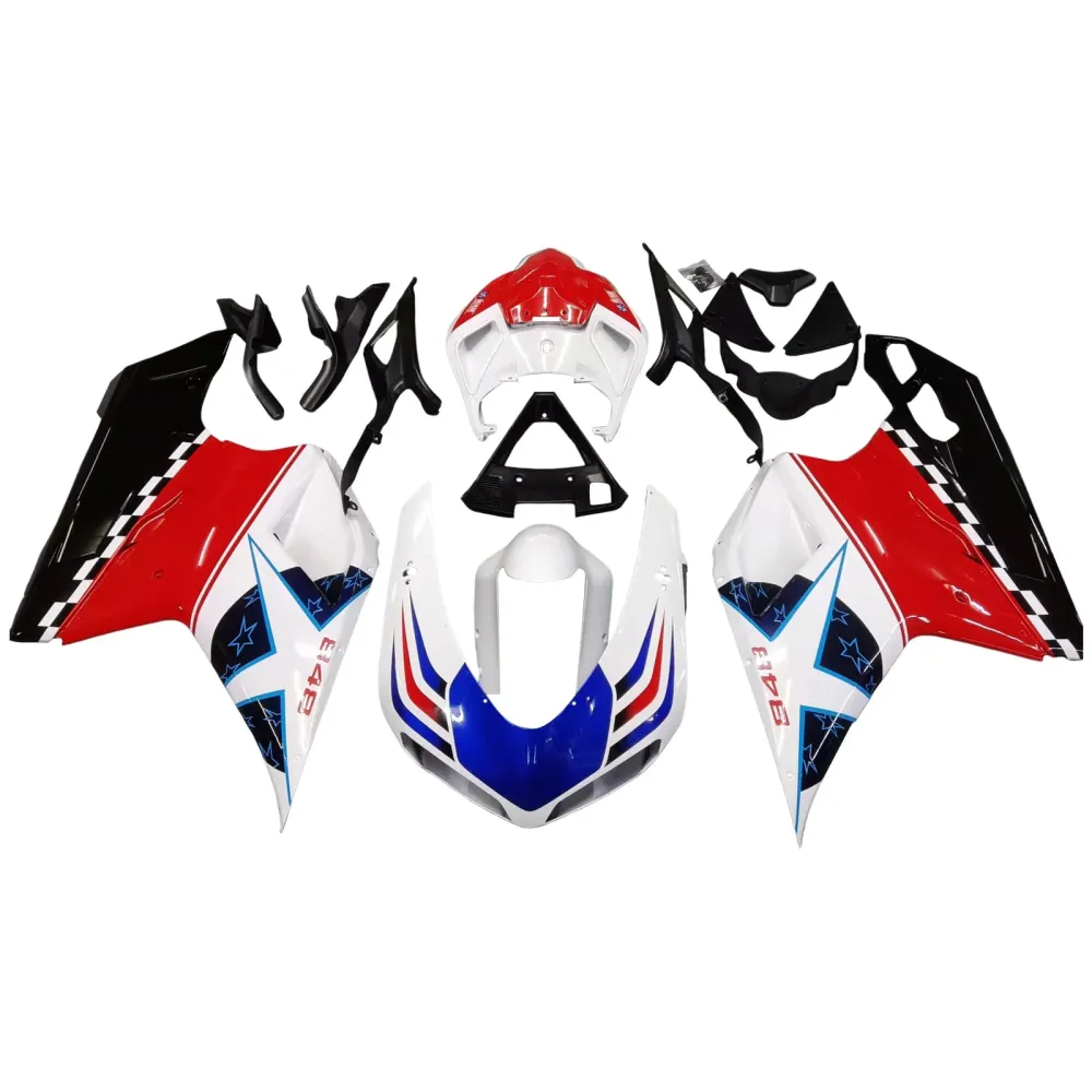 2007-2012 Ducati 1098/1198/848 Röd svart kroppsarbete FAIRING ABS INJEKTION MOLD 15# Generisk