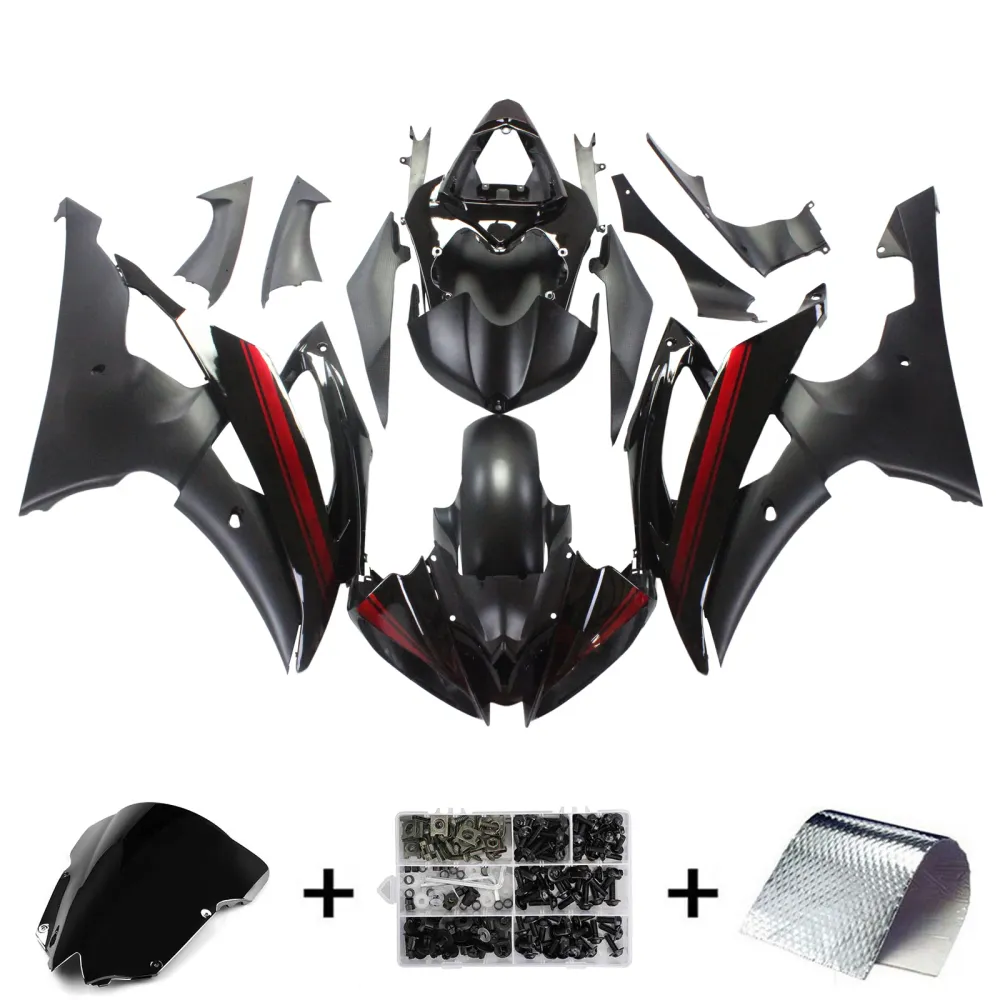 2008-2016 Yamaha YZF 600 R6 Injection Fairing Kit Karosseri Plast ABS #150