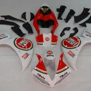 2009-2011 Yamaha YZF-R1 White Red Lucky Strike Racing Fairings Generic