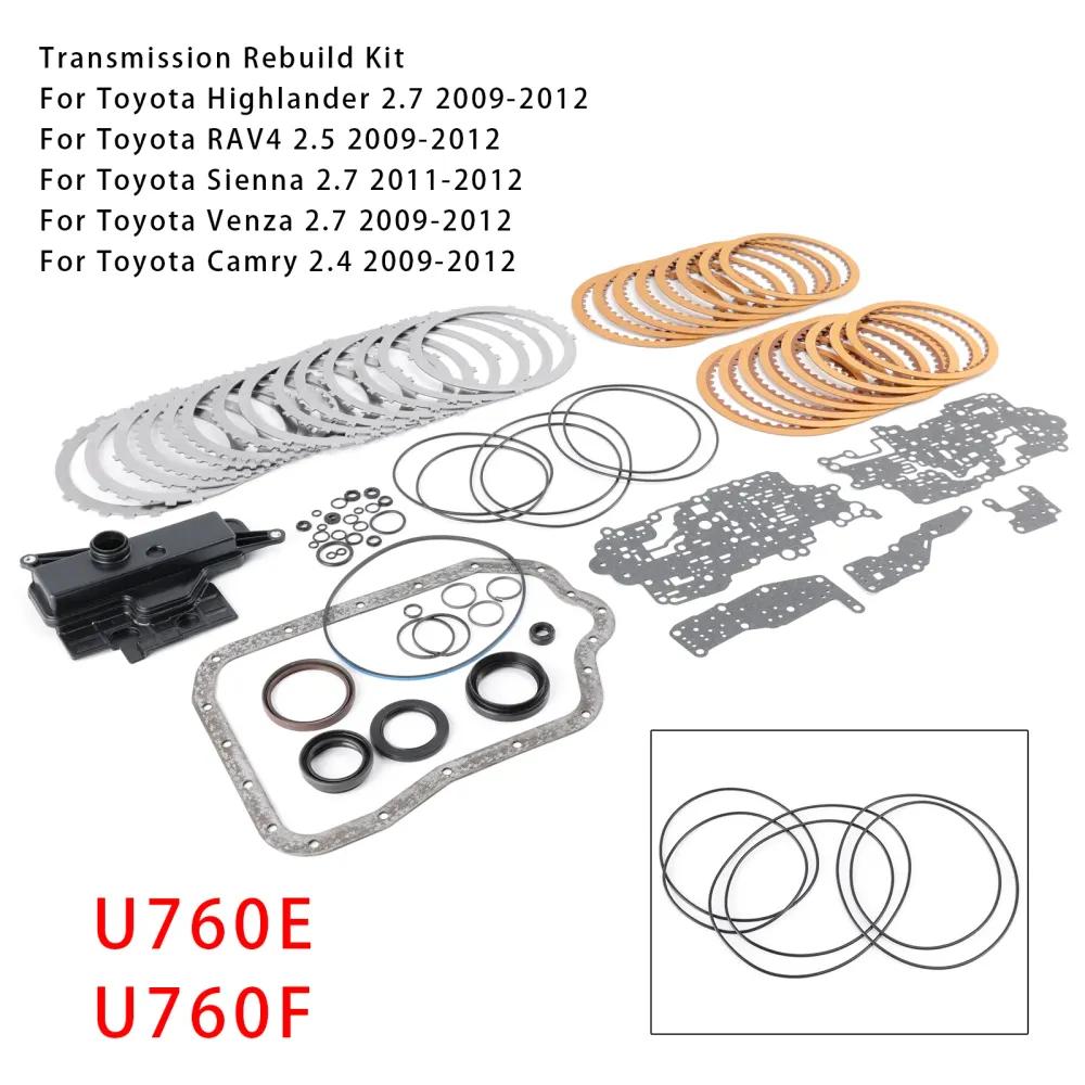 2009-2012 Toyota Venza 2.7 Transmission Master Rebuild Kit med filter U760E U760F