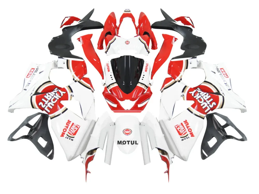 2009-2016 Suzuki GSXR 1000 Vit & Röda Lucky Strike Racing-kåpor Generiska