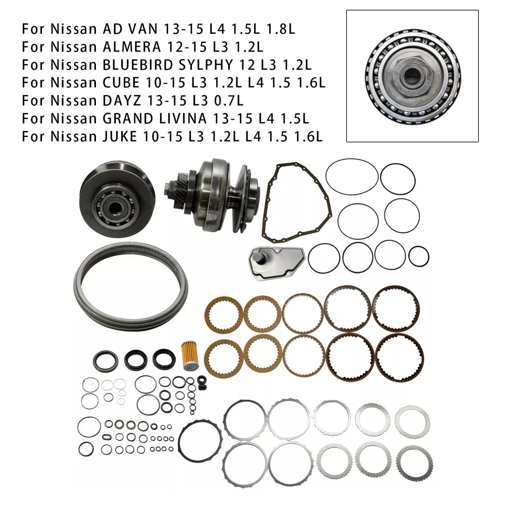 2012 Nissan BLUEBIRD SYLPHY L3 1.2L Transmission Master Rebuild Kit & Remskiva med rem JF015E RE0F11A 29T