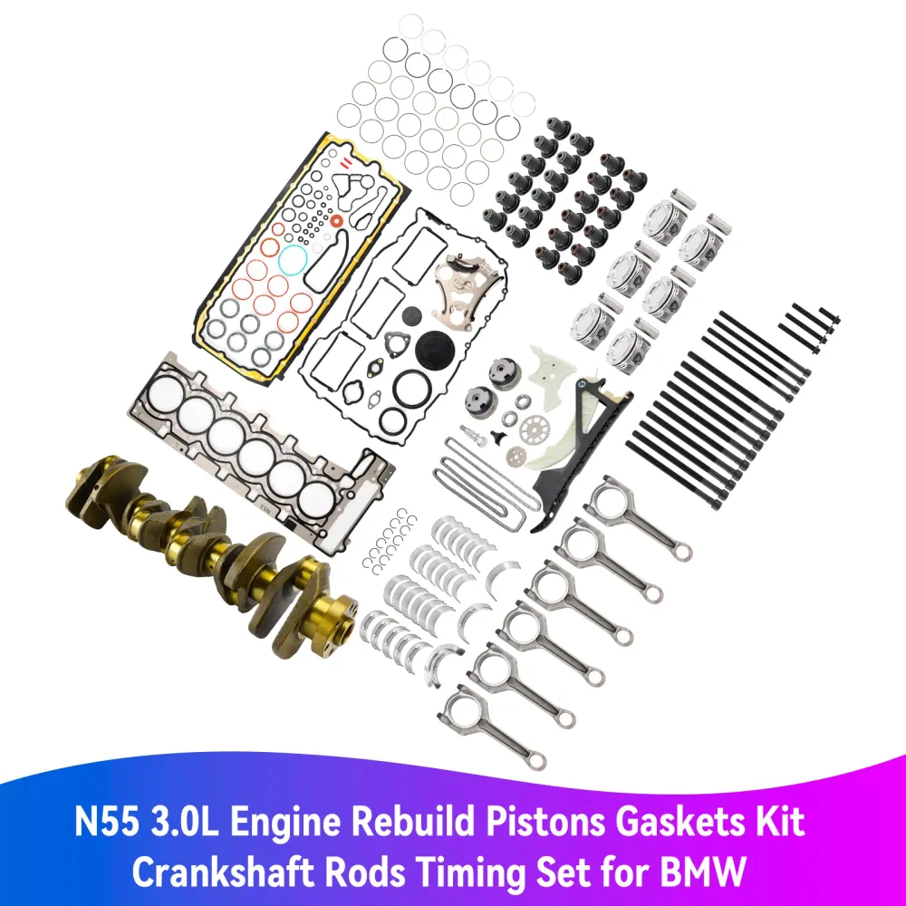 2013-2016 BMW 435i F32 F33 F36 N55 3.0L Motor Ombyggnation Kolvar Packningar Kit Vevaxelstänger Timing Set 11212163665