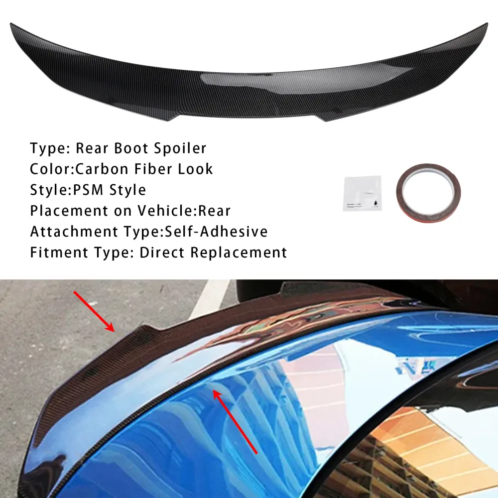 2014-2020 BMW 4-serie F36 4DR Coupe Kolfiberlook Bakre Boot Spoiler PSM Style