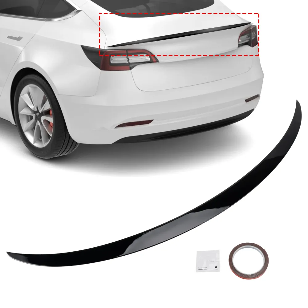 2017-2023 Tesla Model 3 Original Factory Style Gloss Black Bakre Boot Spoiler Generic