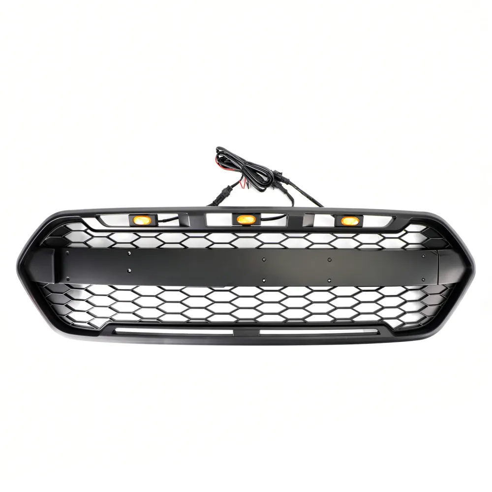 2018 2019 2020 2021 2022 2023 Ford Transit Custom Raptor Style Trail med 3LED matt svart främre stötfångargaller
