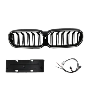 2021-2024 BMW 5 Series G30 G38 Double Slat Front Kidney Grille Gloss Black