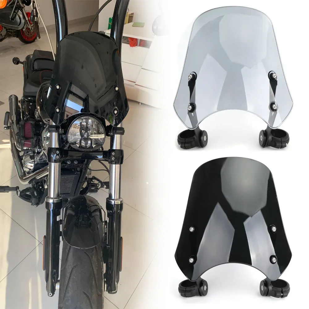 ABS Plastic Motorcykel vindrutan vindruta för Harley Dyna Softail -modeller generiska