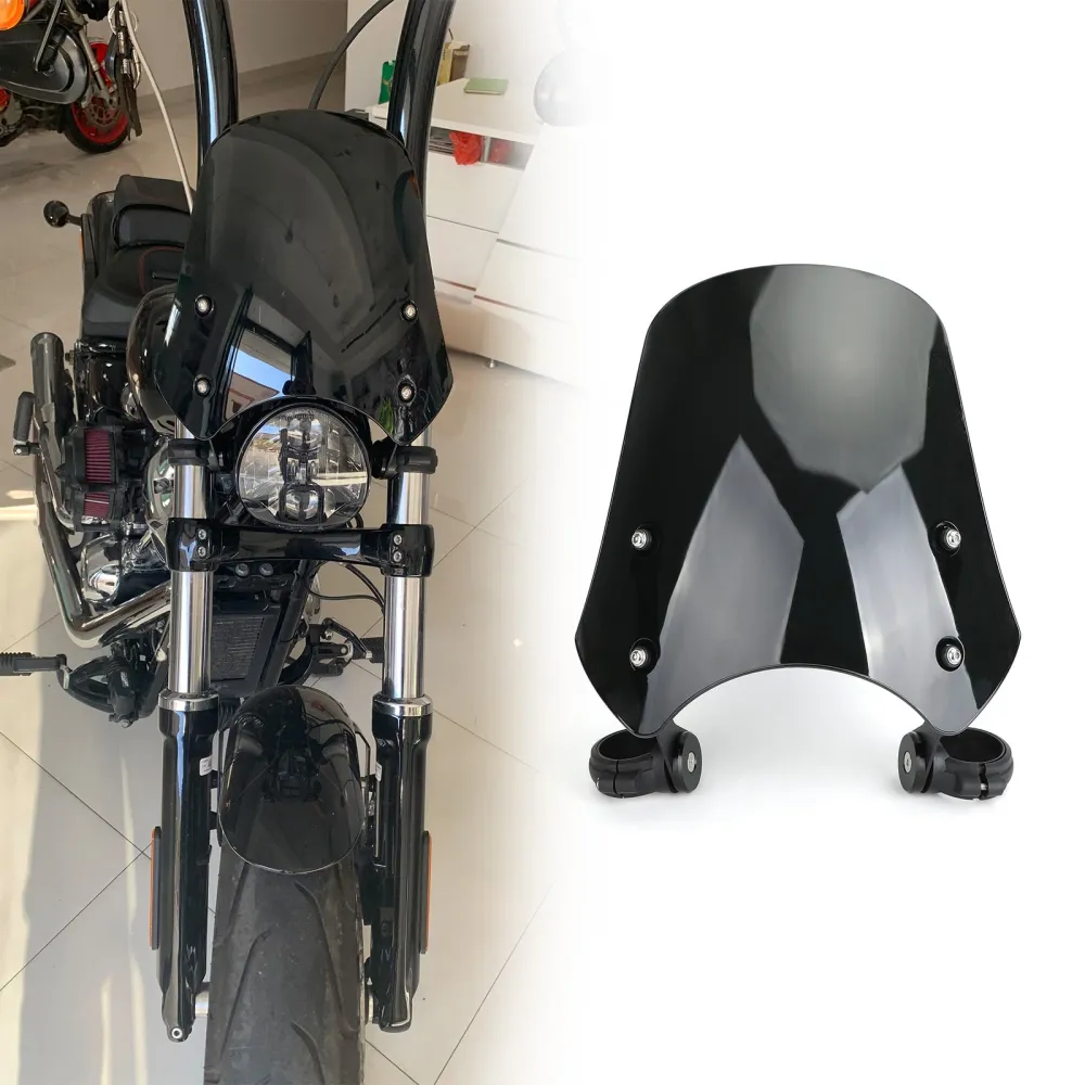 ABS Plastic Motorcykel vindrutan vindruta för Harley Dyna Softail -modeller generiska