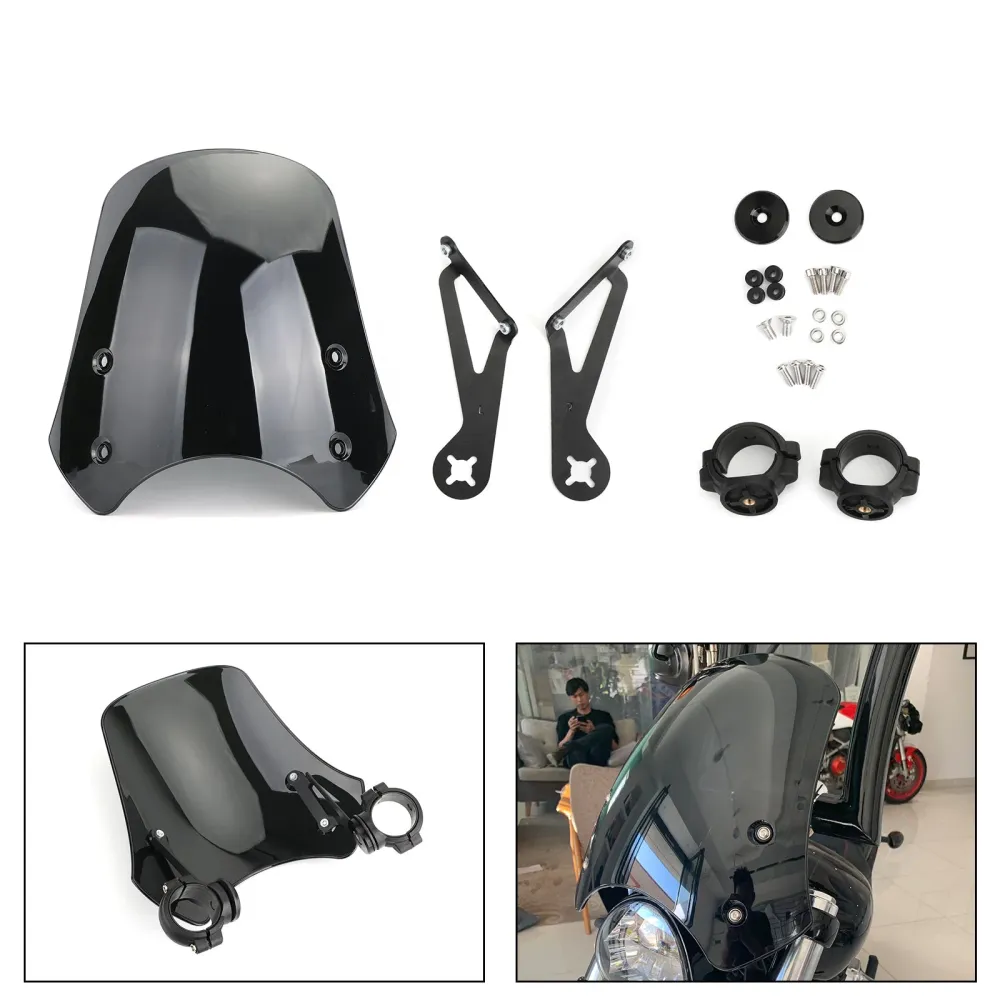 ABS Plastic Motorcykel vindrutan vindruta för Harley Dyna Softail -modeller generiska