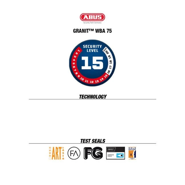 Abus WBA75 Granit B/SB Markögla Kätting