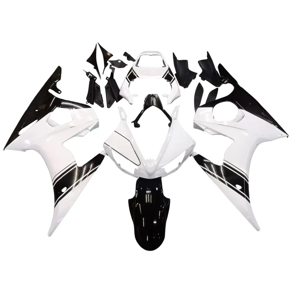 2003-2004 Yamaha R6 & 2006-2009 YZF R6S Kåpa Vit&Svart färgkit Amotopart