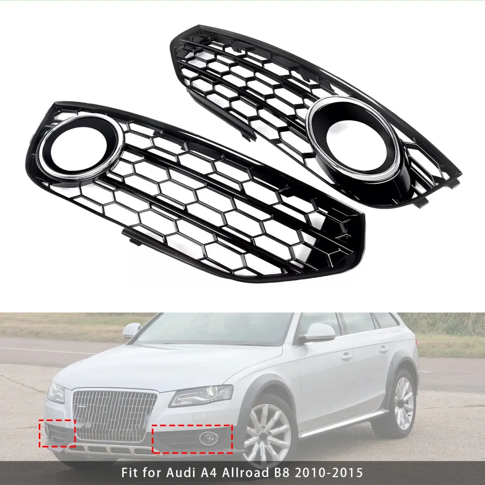 Audi A4 Allroad B8 2010-2015 Främre stötfångare Honeycomb Dimgaller Kåpa Krom 8K0807681J 8K0807681H