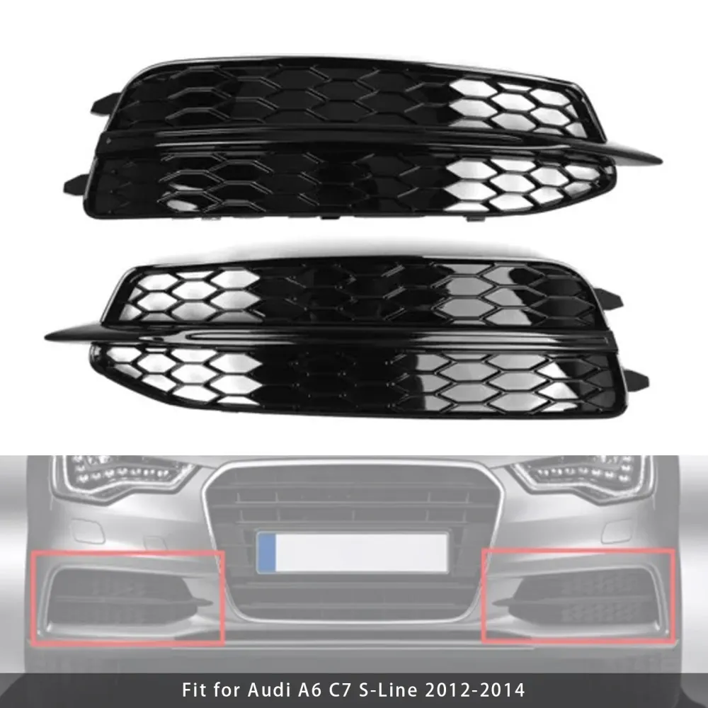 Audi A6 C7 S-Line 2012-2014 2X Bil främre stötfångare Dimljusgaller 4G0807681D 4G0807682D