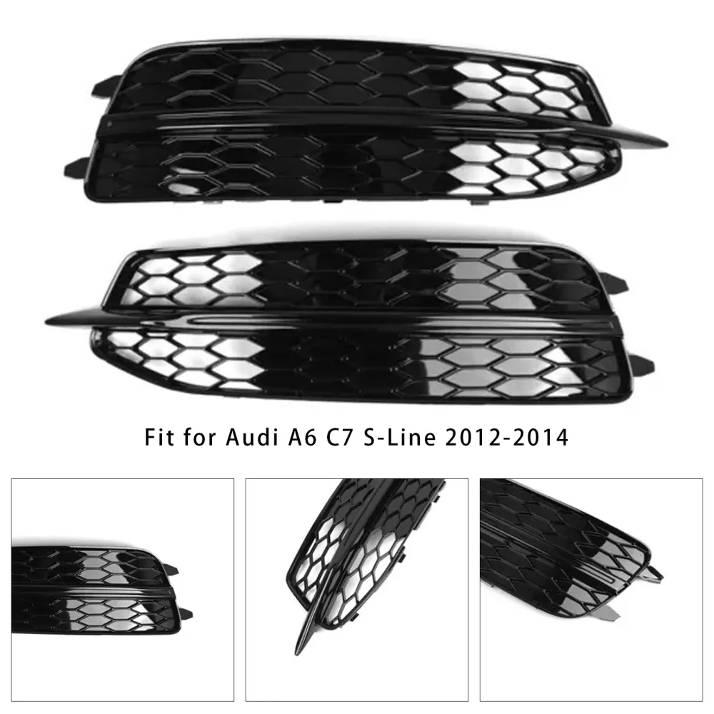 Audi A6 C7 S-Line 2012-2014 2X Bil främre stötfångare Dimljusgaller 4G0807681D 4G0807682D