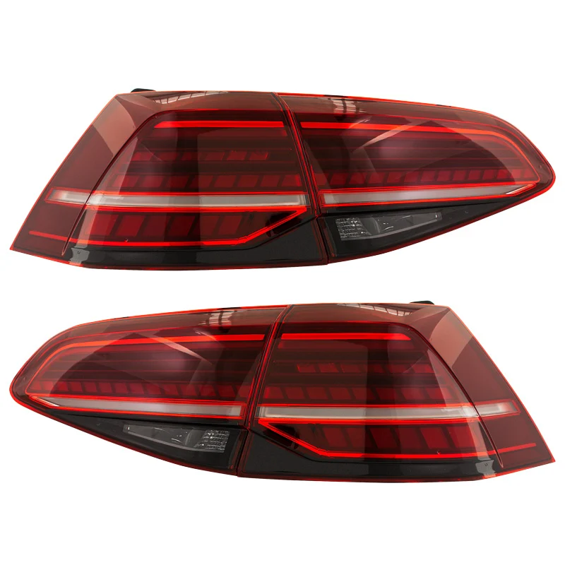 AutoStyle, LED-bakljus, passar Volkswagen Golf VII 2012-2017 & Facelift (7,5) 2017- exkl. Variant - Röd/Smoke - inkl. Dyna...