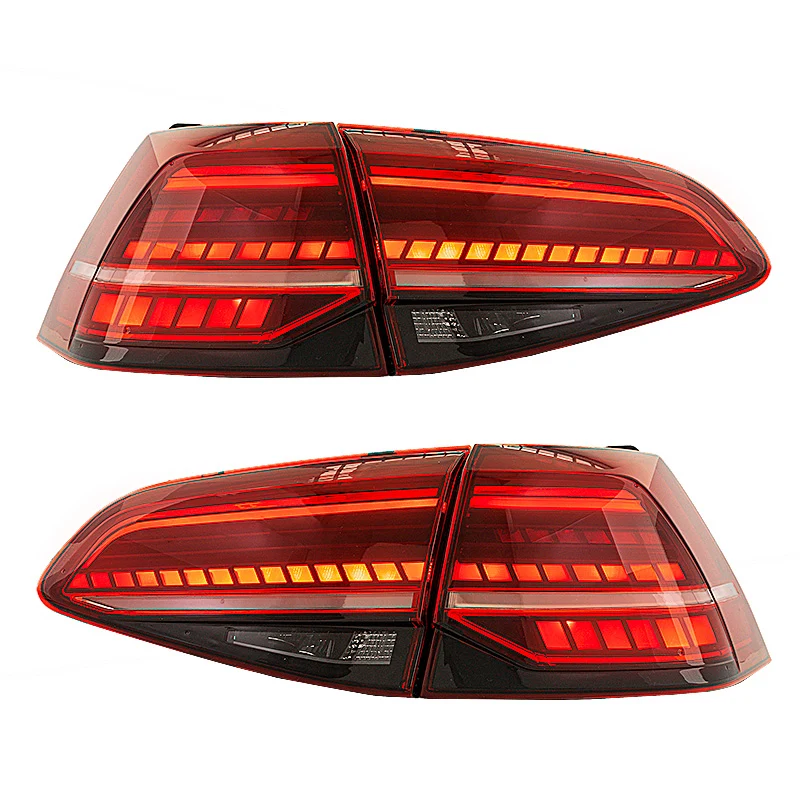 AutoStyle, LED-bakljus, passar Volkswagen Golf VII 2012-2017 & Facelift (7,5) 2017- exkl. Variant - Röd/Smoke - inkl. Dyna...