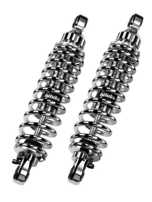 Bitubo WME0 Twinshocks Adjustable: Spring Preload, Rebound, Length 281mm, Chrome Edition