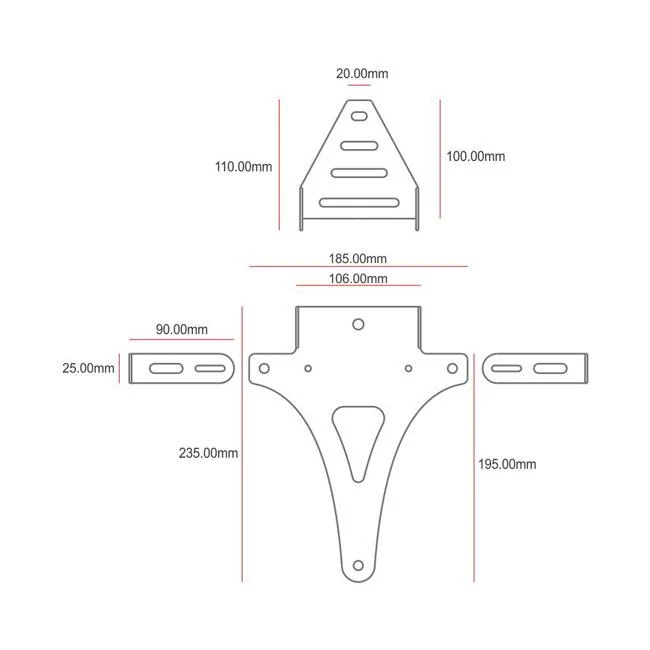 C-Racer Universal Tail Tidy Skylthållare MC No2