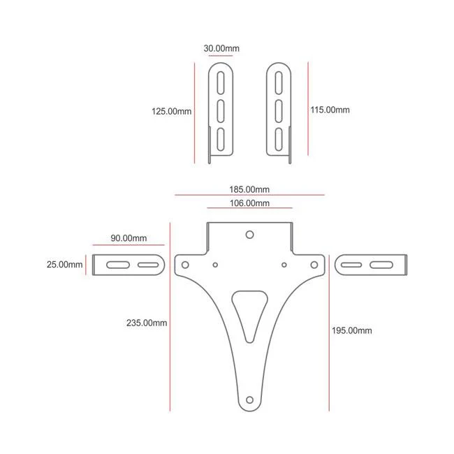 C-Racer Universal Tail Tidy Skylthållare MC No3