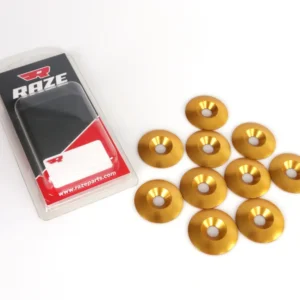 Försänkt Aluminiumbricka 8x34mm Guld 10-Pack
