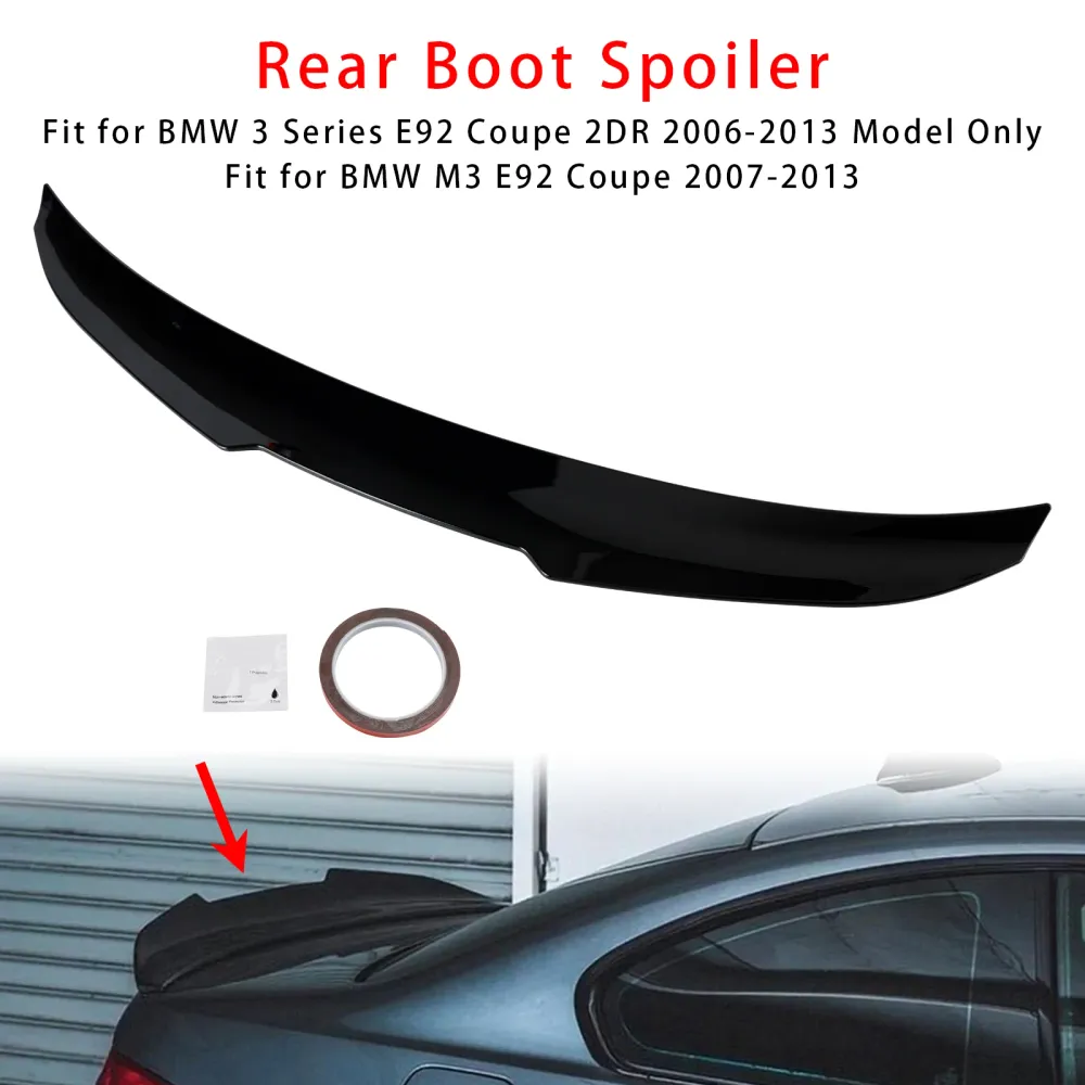 Glanssvart Bakre Boot Spoiler För BMW 3-serie E92 06-13 Coupe PSM Style