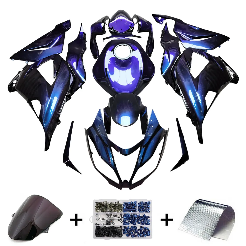 Injection Fairing Kit Bodywork Plast ABS passform för Kawasaki ZX6R 636 2013-2018