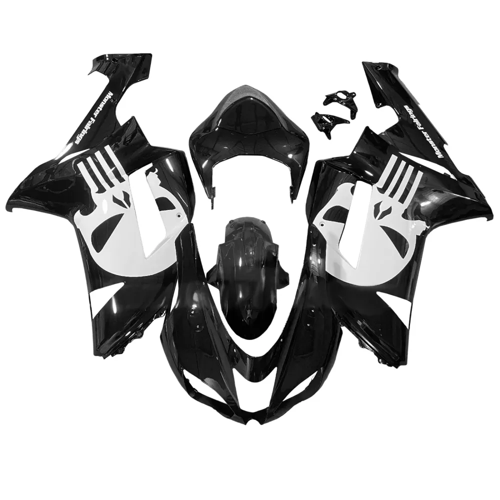 Injection Fairing Kit Bodywork Plast ABS passform för Kawasaki ZX6R 636 2007-2008