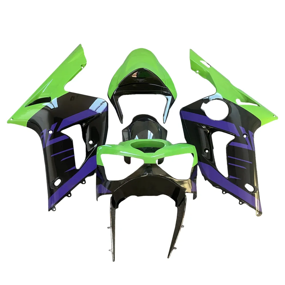 Injection Fairing Kit Bodywork Plast ABS passform för Kawasaki ZX6R 636 2003-2004