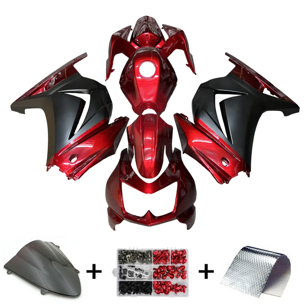 Injection Fairing Kit Bodywork Plast ABS passform för Kawasaki EX250 Ninja250R 2008-2012