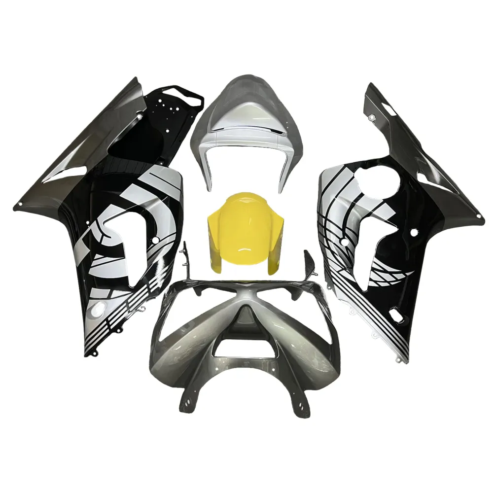 Injection Fairing Kit Bodywork Plast ABS passform för Kawasaki ZX6R 636 2003-2004