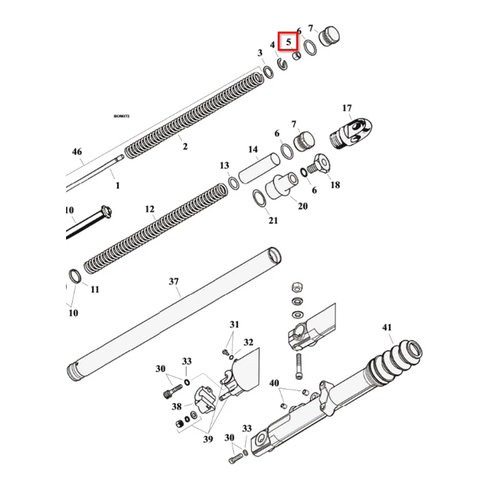 Låsmutter Cartridge-gaffel XL1200X, XL883N/1200NS 16-21; XL1200C/NS, 883L 18-20