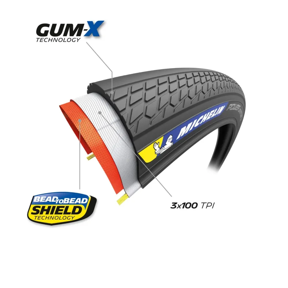 MICHELIN POWER ADVENTURE Competition Line 700x42c Tubeless Ready Brunt däck