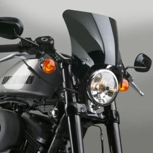 National Cycle Fits 52-56 mm. O.D. Mohawk Black Hardware/Straight Bracket/Windshield-Dark Tint
