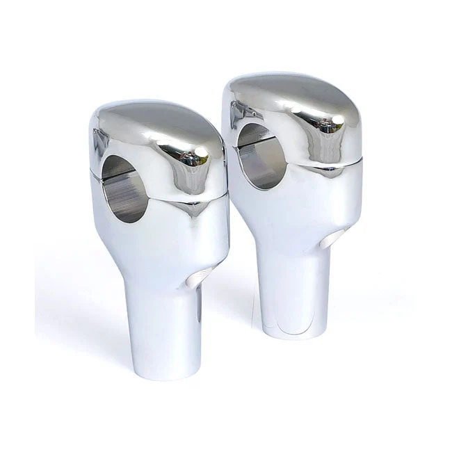 OEM Style Smooth Fat Bar MC Risers Krom