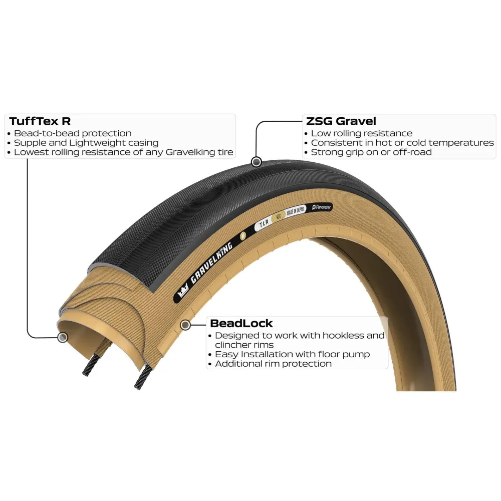 PANARACER GRAVELKING SLICK R-LINE TLR 700x40 Tubeless Ready Beige däck