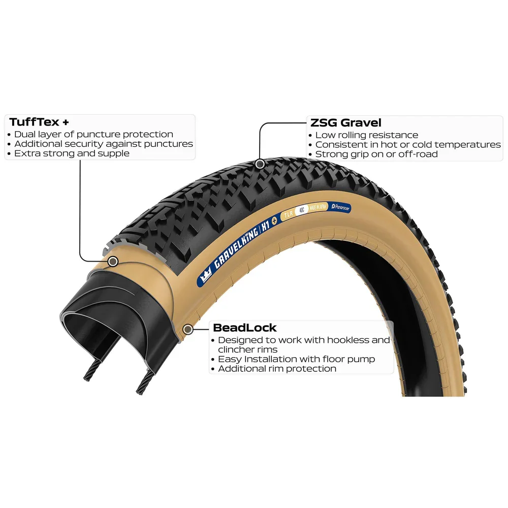 PANARACER GRAVELKING X1+ TLR 700x35c Tubeless Ready Brunt däck
