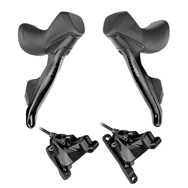 Par SRAM RIVAL AXS HRD 2x12 Flat Mount Discless-spakar och bromsok